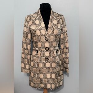 Elegant Beige Patterned Women's Jacket